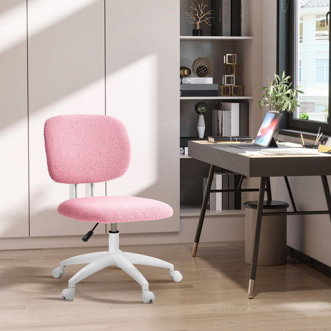 Ergonomic office chair in pink velvet - adjustable in height