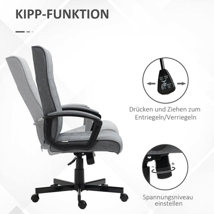 Ergonomic office chair, adjustable swivel, dark grey