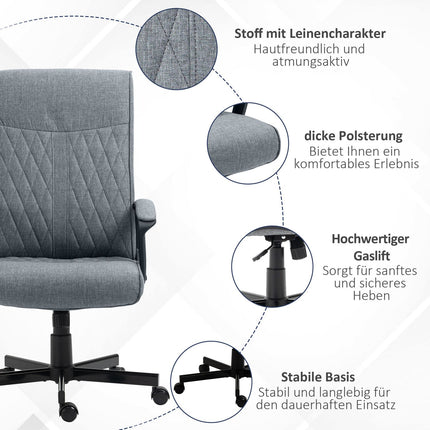 Ergonomic office chair, adjustable swivel, dark grey