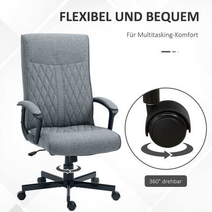 Ergonomic office chair, adjustable swivel, dark grey