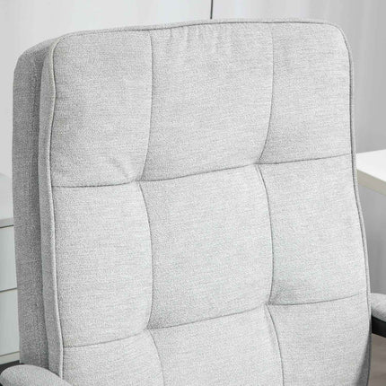 Ergonomic office chair, adjustable with armrests, gray linen