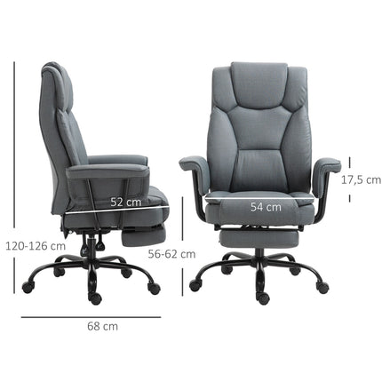 Ergonomic office chair, adjustable with headrest and footrest