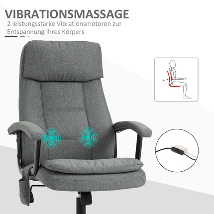 Ergonomic gaming chair with lumbar support, gray linen