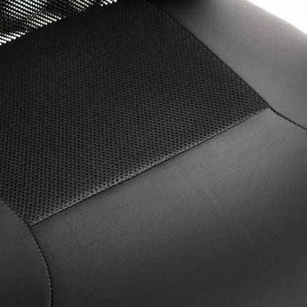 Ergonomic office chair in black PU leather, adjustable in height
