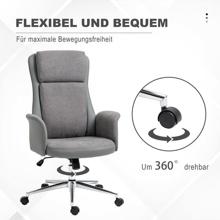 Ergonomic office chair, adjustable PU, 360° rotation, gray