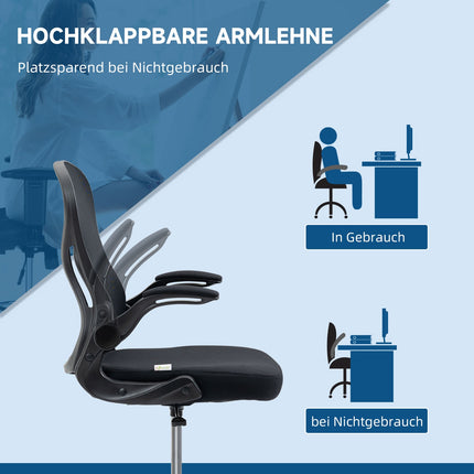 Ergonomic office chair with wheels & lumbar support, black