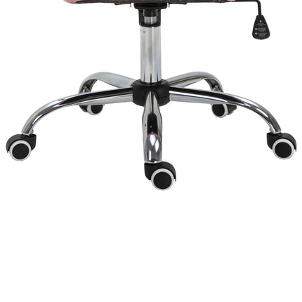 Ergonomic office chair, pink PU, padded backrest, adjustable