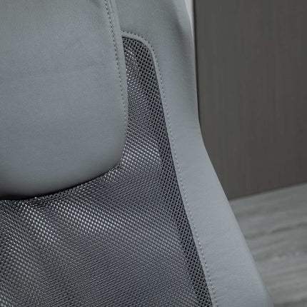Ergonomic office chair in gray synthetic leather, adjustable