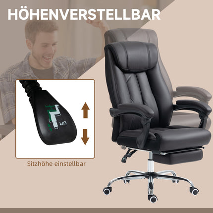 Executive Office Chair, adjustable height, black microfiber