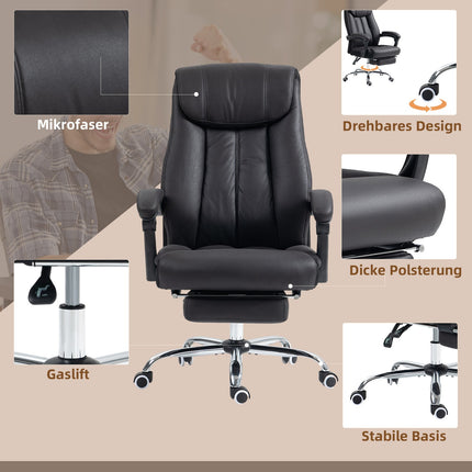 Executive Office Chair, adjustable height, black microfiber