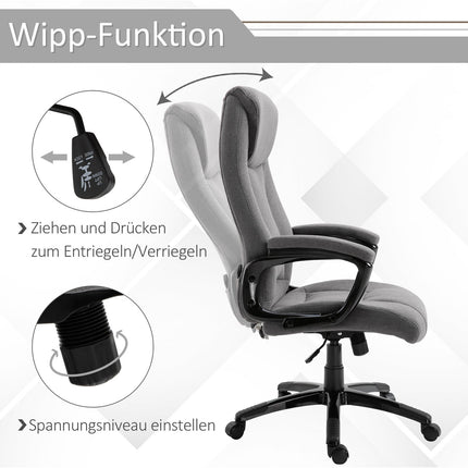 Ergonomic gaming office chair, adjustable height, massage, gray