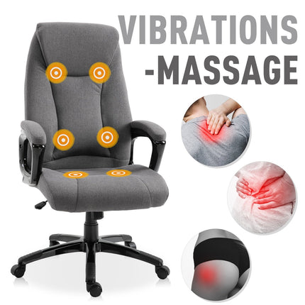 Ergonomic gaming office chair, adjustable height, massage, gray
