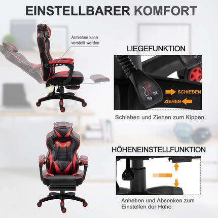 Gaming Office chair with massage - adjustable, artificial leather