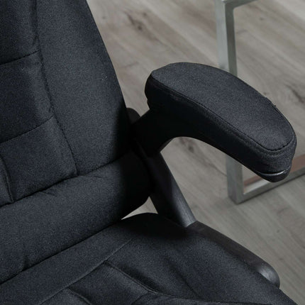 Ergonomic office chair, adjustable height, black polyester