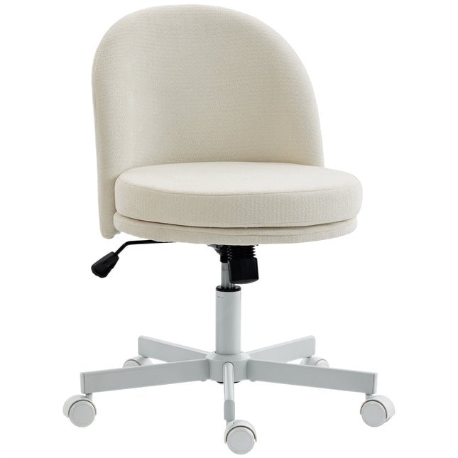 Office Chair, Height Adjustable, Rocking, Chenille Fabric, Cream