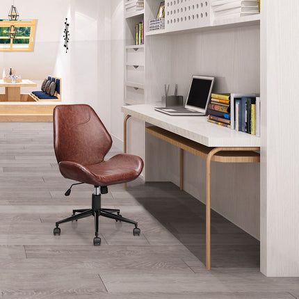 Office Chair, Mid-Back PU, Adjustable Height, Swivel