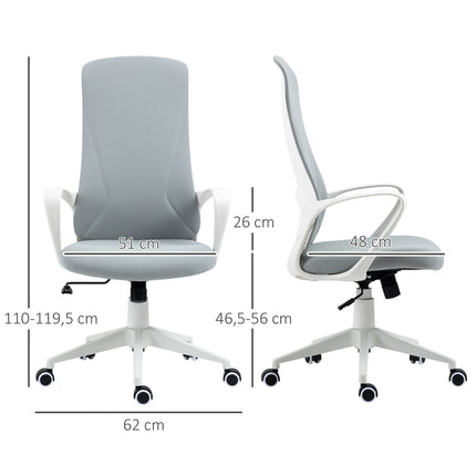 Ergonomic swivel desk chair, height adjustable, light grey