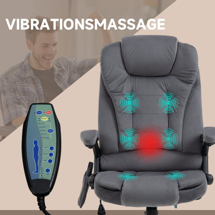 Ergonomic office chair with massage & heating, dark grey