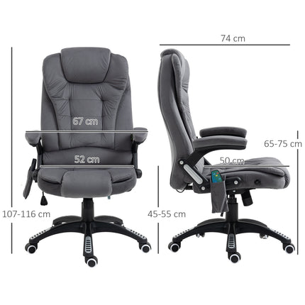 Ergonomic office chair with massage & heating, dark grey