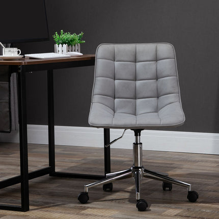 Office chair, 360° rotatable, microfibre, light grey, 60x60x90 cm