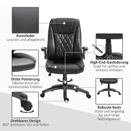 Ergonomic office chair, swivel - adjustable height, black
