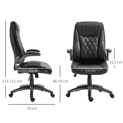 Ergonomic office chair, swivel - adjustable height, black
