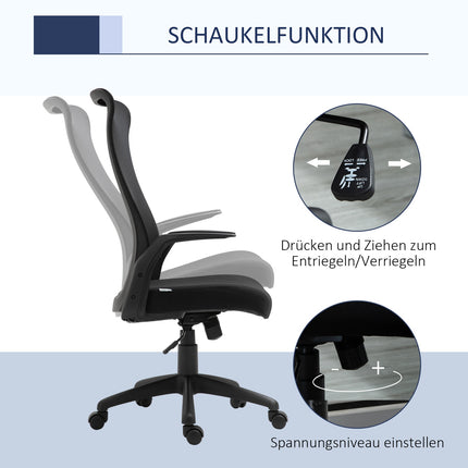 Ergonomic swivel office chair, adjustable height, black