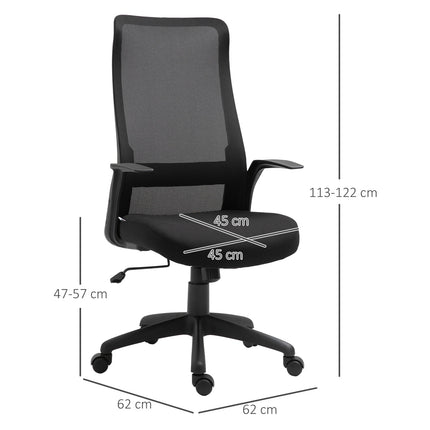 Ergonomic swivel office chair, adjustable height, black