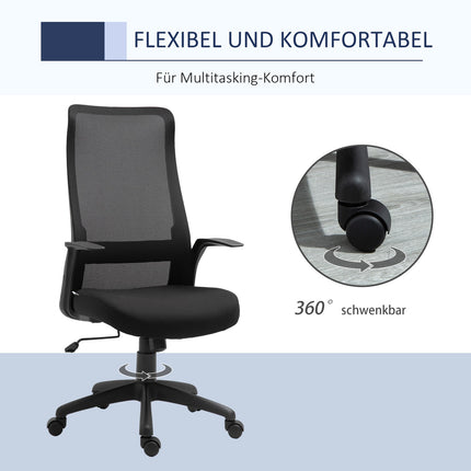 Ergonomic swivel office chair, adjustable height, black