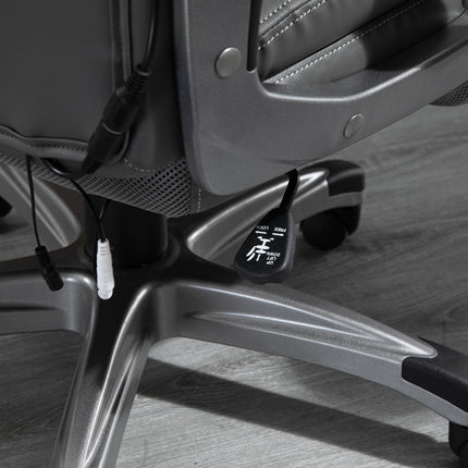 Ergonomic office chair in gray artificial leather with massage
