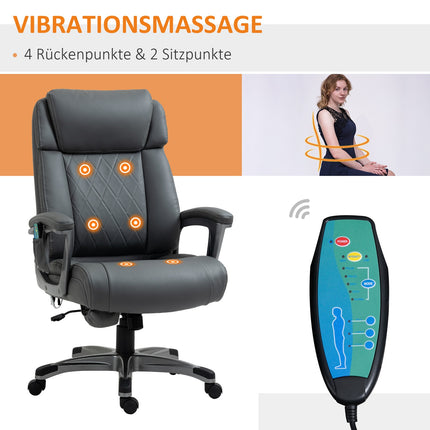 Ergonomic office chair in gray artificial leather with massage