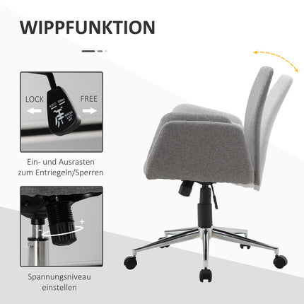 Office swivel chair, reclining and height adjustable, Nordic style
