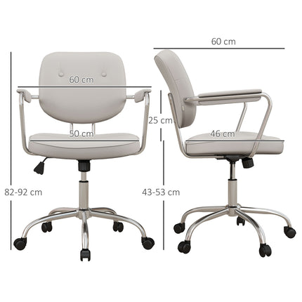 Beige office chair, rocking, artificial leather, swivel, 120 kg load