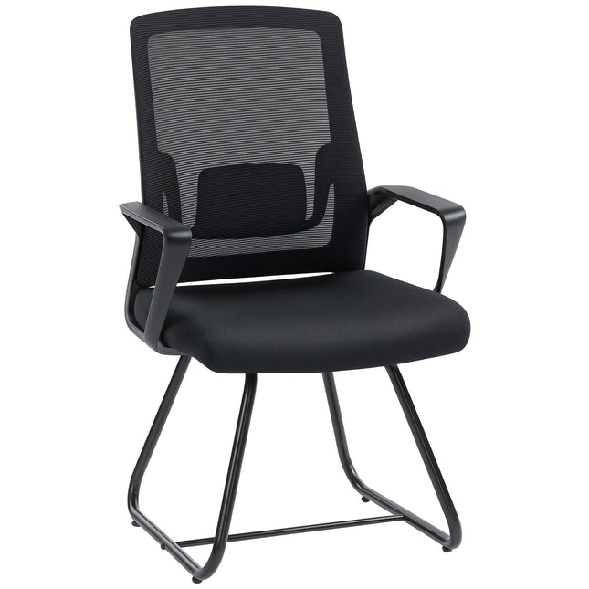 Office Chair with Armrests, Lumbar Support, Black Mesh
