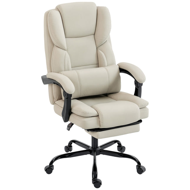 Office Chair with Pet-Friendly Faux Leather, Footrest, Adjustable