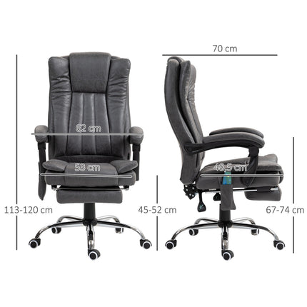Ergonomic Gray Office Chair, Massage & Heat, Adjustable Height