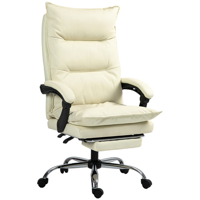 Ergonomic office chair, height adjustable, 155° tilt, beige