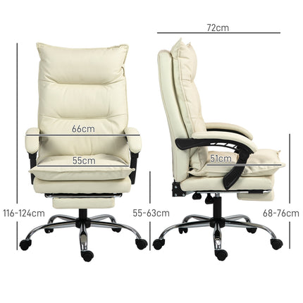 Ergonomic office chair, height adjustable, 155° tilt, beige