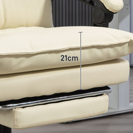 Ergonomic office chair, height adjustable, 155° tilt, beige