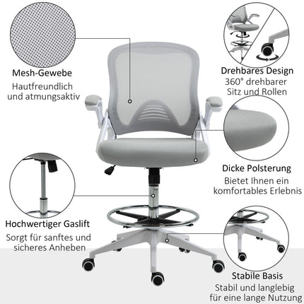 Ergonomic Office Chair, Mesh Back, Adjustable Height, Black