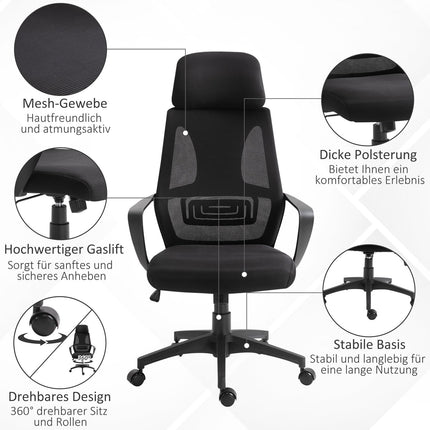 Ergonomic Office Chair, Adjustable Height, Lumbar Support