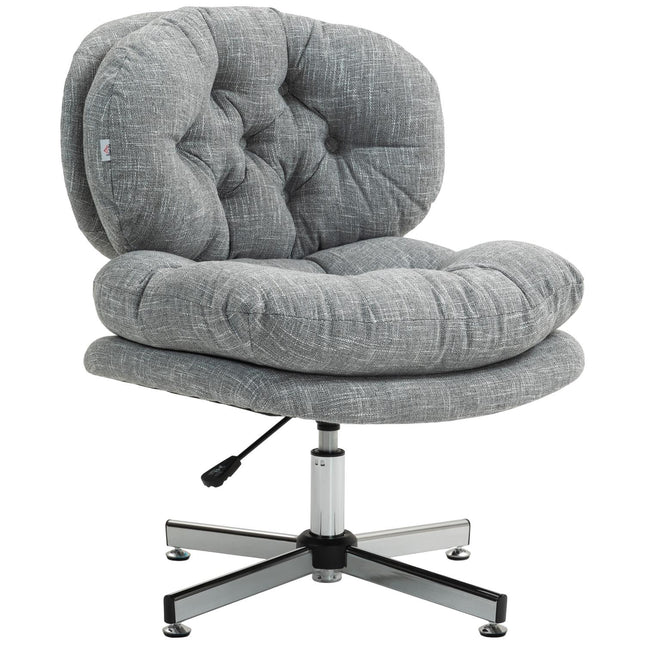 Ergonomic office chair, height adjustable, gray linen