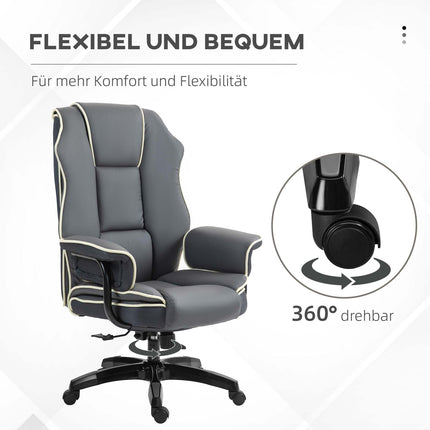 Ergonomic reclining office chair, artificial leather, adjustable