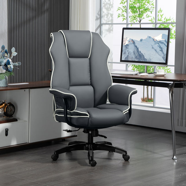 Ergonomic reclining office chair, artificial leather, adjustable