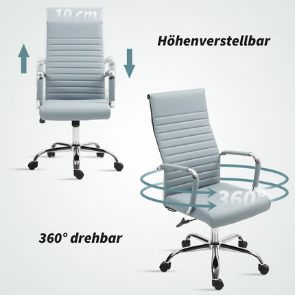 Ergonomic office chair, adjustable height, artificial leather