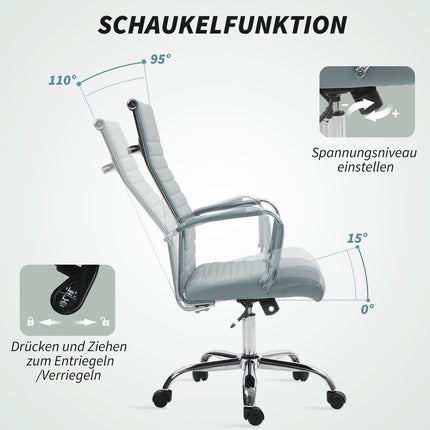 Ergonomic office chair, adjustable height, artificial leather