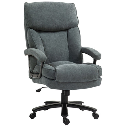 Ergonomic gray office chair, linen look, height adjustable