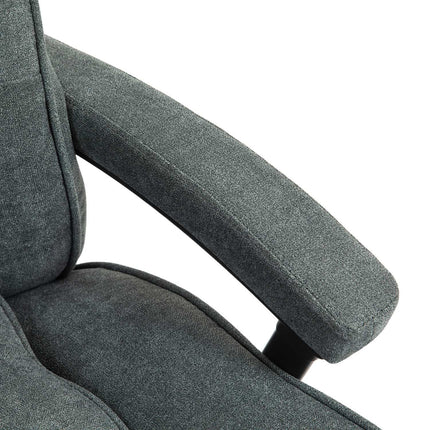 Ergonomic gray office chair, linen look, height adjustable