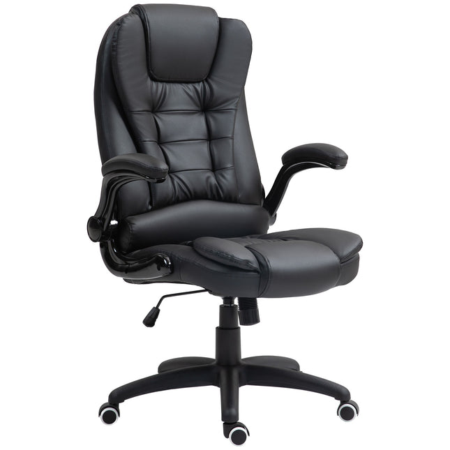 Ergonomic office chair, recliner & swivel, black