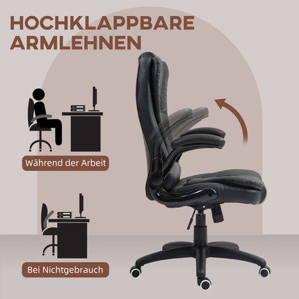 Ergonomic office chair, recliner & swivel, black